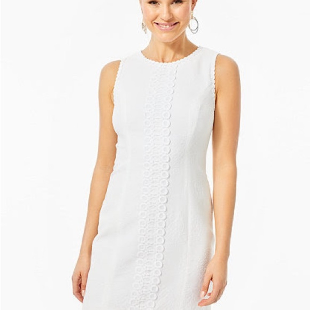 NWT: Lilly Pulitzer Mila Stretch Shift Dress in Resort White - size 16